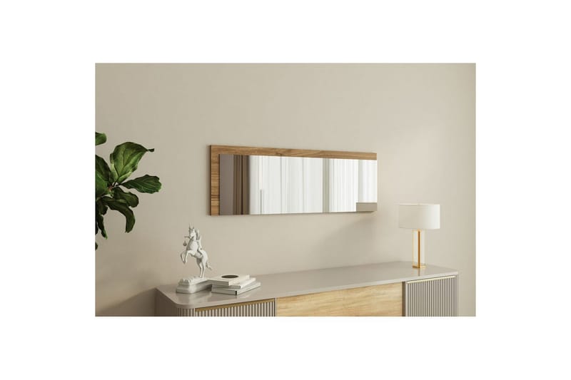 Spegel Sudariya Vit / Valnöt - Vit / Valnöt - Inredning & dekor - Speglar - Väggspegel