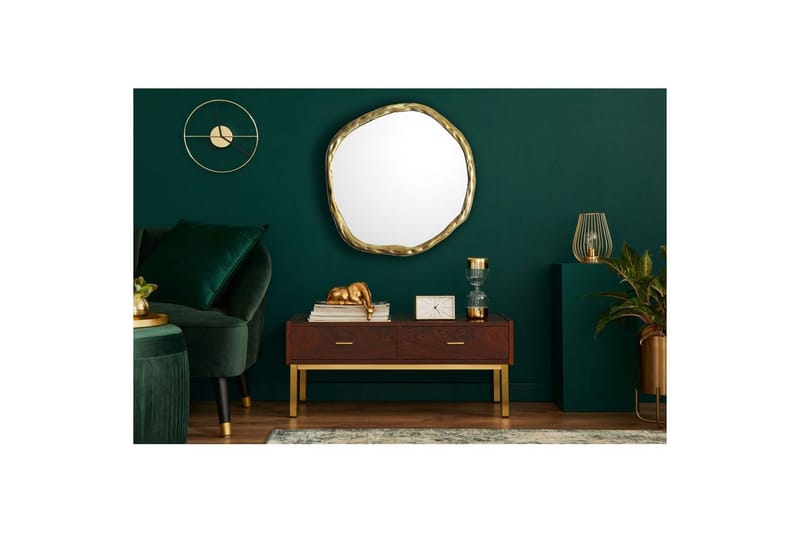 Spegel Wohnling Asymmetrisk metallram rund 60 cm - Inredning & dekor - Speglar - Väggspegel