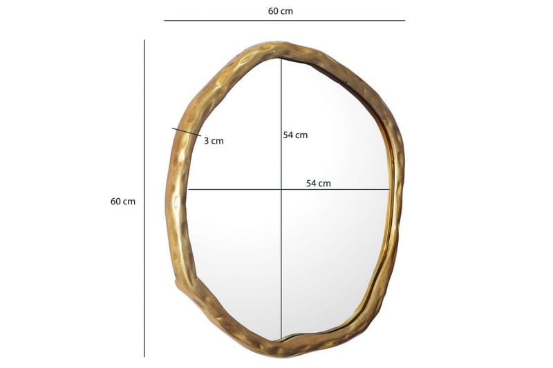 Spegel Wohnling Asymmetrisk metallram rund 60 cm - Inredning & dekor - Speglar - Väggspegel