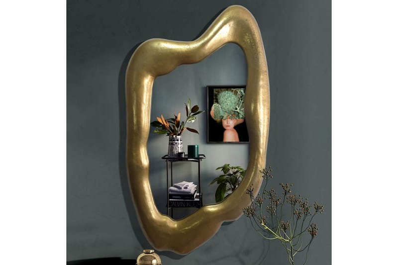 Spegel Wohnling Asymmetrisk tjock metallram oval 100 cm - Inredning & dekor - Speglar - Väggspegel