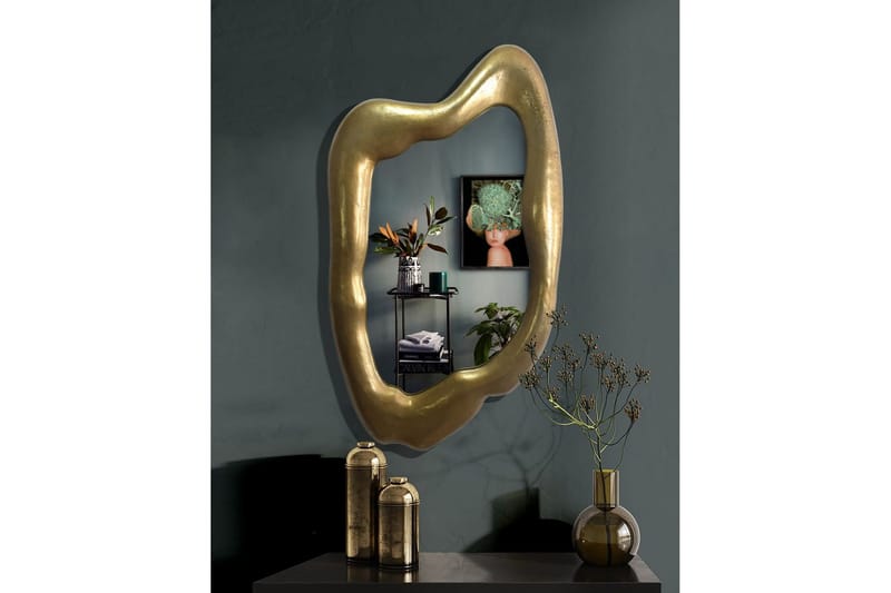Spegel Wohnling Asymmetrisk tjock metallram oval 100 cm - Inredning & dekor - Speglar - Väggspegel