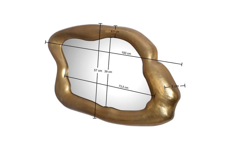Spegel Wohnling Asymmetrisk tjock metallram oval 100 cm - Inredning & dekor - Speglar - Väggspegel