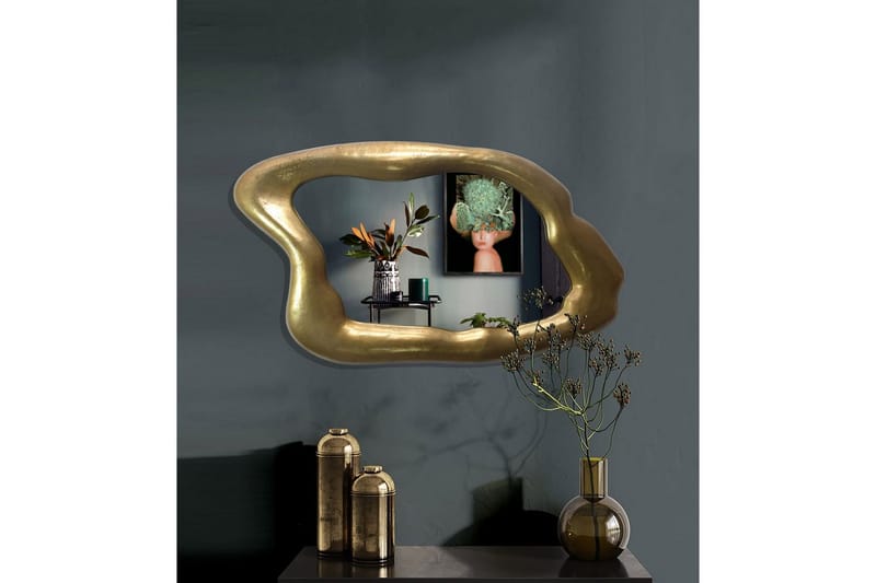Spegel Wohnling Asymmetrisk tjock metallram oval 100 cm - Inredning & dekor - Speglar - Väggspegel