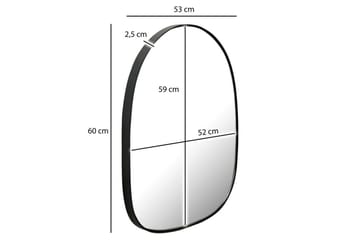 Spegel Wohnling Asymmetrisk tjock metallram oval 60 cm - Inredning & dekor - Speglar - Väggspegel