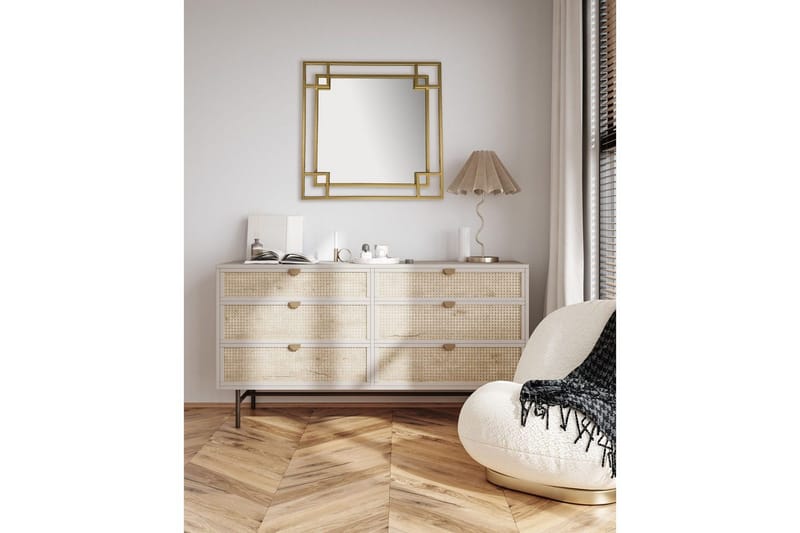 Spegel Wohnling Fyrkantig Geometrisk 60 cm Metallram Modern - Inredning & dekor - Speglar - Väggspegel