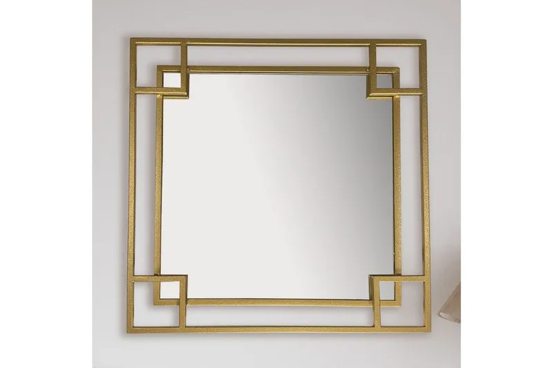 Spegel Wohnling Fyrkantig Geometrisk 60 cm Metallram Modern - Inredning & dekor - Speglar - Väggspegel