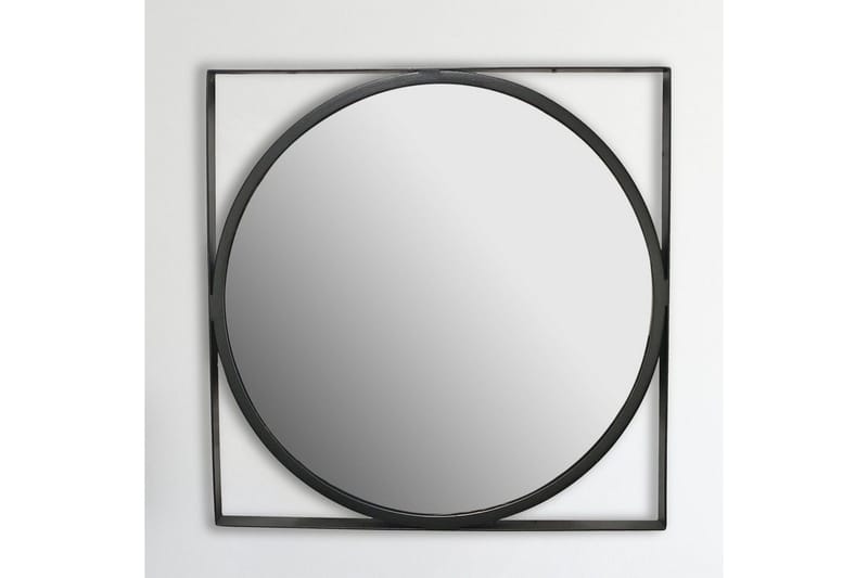 Spegel Wohnling Fyrkantig Ram Rund 54 cm Modern - Inredning & dekor - Speglar - Väggspegel