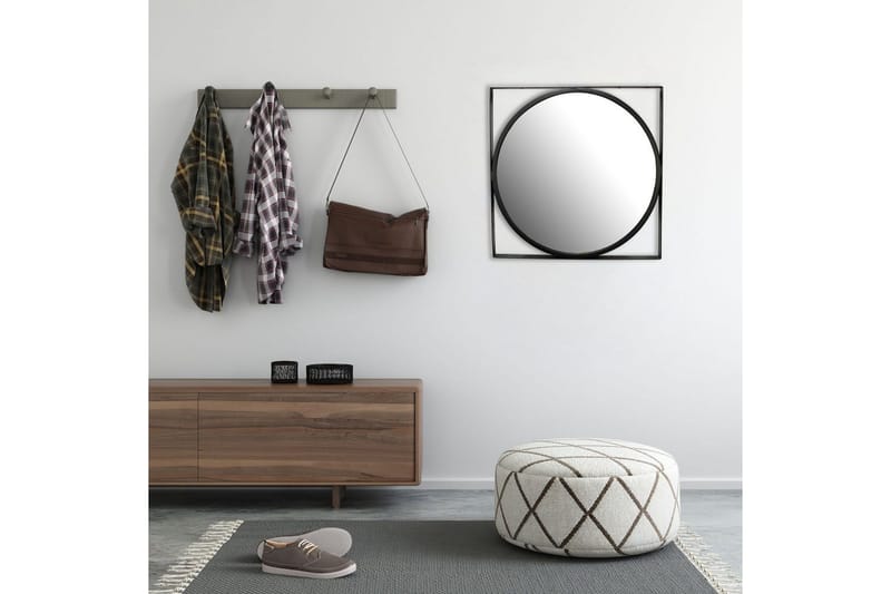 Spegel Wohnling Fyrkantig Ram Rund 54 cm Modern - Inredning & dekor - Speglar - Väggspegel