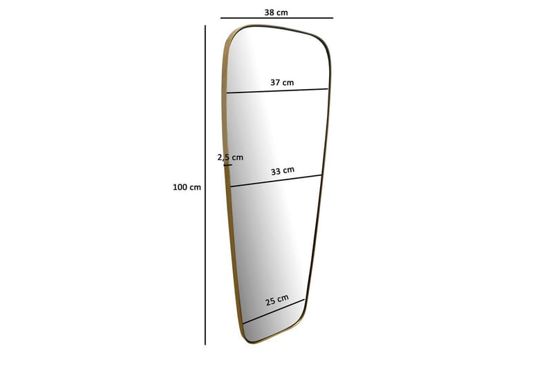 Spegel Wohnling Rektangulärt guld 100 cm klassisk metallram modern - Inredning & dekor - Speglar - Väggspegel