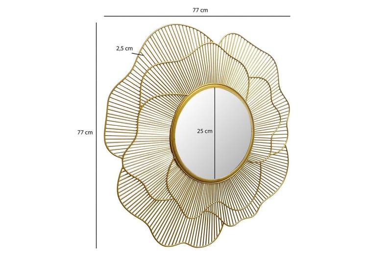Spegel Wohnling Rosmetallram rund 77 cm modern - Inredning & dekor - Speglar - Väggspegel