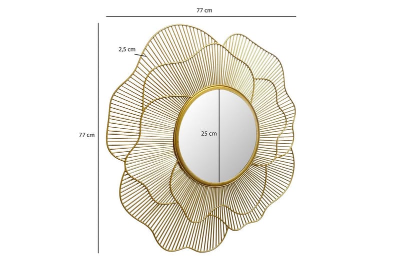 Spegel Wohnling Rosmetallram rund 77 cm modern - Inredning & dekor - Speglar - Väggspegel