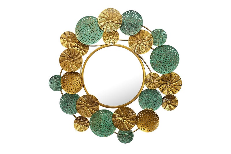 Spegel Wohnling Tvåfärgad guldpatina rund 80 cm modern - Inredning & dekor - Speglar - Väggspegel