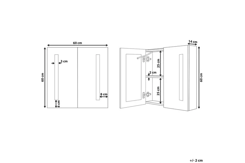 Badrumsskåp med spegel Chabunco Svart, Silver - Svart, Silver - Inredning & dekor - Speglar - Spegelmöbler - Spegelskåp