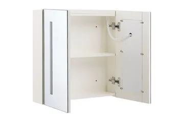 Badrumsskåp med spegel Chabunco Vit, Silver - Vit, Silver - Inredning & dekor - Speglar - Spegelmöbler - Spegelskåp