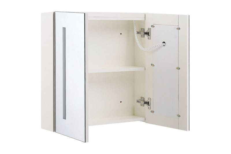 Badrumsskåp med spegel Chabunco Vit, Silver - Vit, Silver - Inredning & dekor - Speglar - Spegelmöbler - Spegelskåp