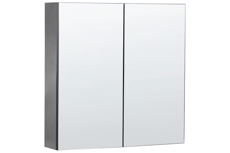 Badrumsskåp med spegel Navarra Svart, Silver, 60x14x60 cm, Svart, Silver, 60x14x60 cm