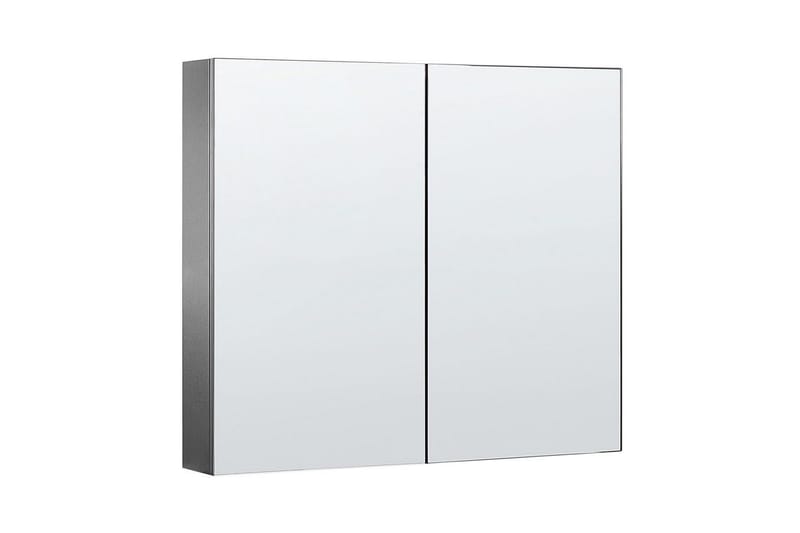Badrumsskåp med spegel Navarra Svart, Silver, 80x14x70 cm - Svart, Silver, 80x14x70 cm - Inredning & dekor - Speglar - Spegelmöbler - Spegelskåp