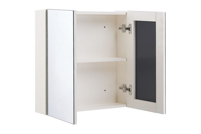 Badrumsskåp med spegel Navarra Vit, Silver, 60x14x60 cm - Vit, Silver, 60x14x60 cm - Inredning & dekor - Speglar - Spegelmöbler - Spegelskåp