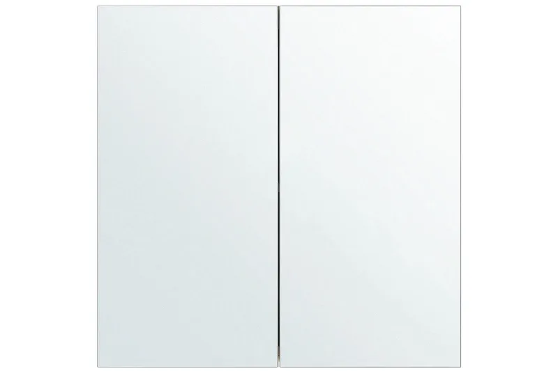 Badrumsskåp med spegel Navarra Vit, Silver, 60x14x60 cm - Vit, Silver, 60x14x60 cm - Inredning & dekor - Speglar - Spegelmöbler - Spegelskåp