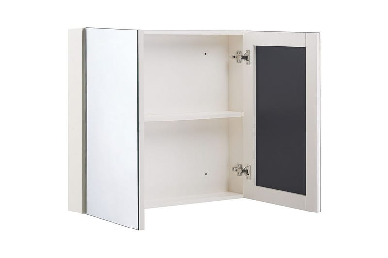 Badrumsskåp med spegel Navarra Vit, Silver, 80x14x70 cm - Vit, Silver, 80x14x70 cm - Inredning & dekor - Speglar - Spegelmöbler - Spegelskåp