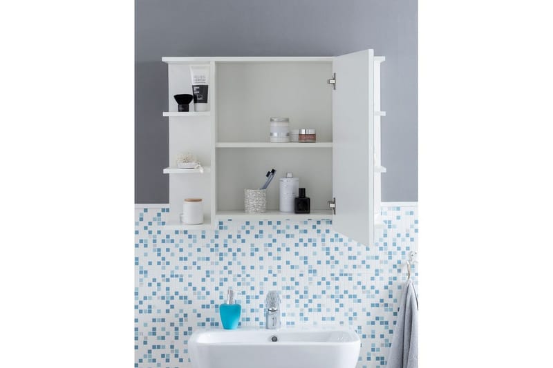 Badrumsskåp Wohnling Modern med spegeldörr tillverkad av vit spånskiva - Inredning & dekor - Speglar - Spegelmöbler - Spegelskåp