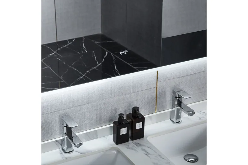 Badrumsspegel 100x80 cm med LED-belysning och anti-fog - Inredning & dekor - Speglar - Badrumsspegel