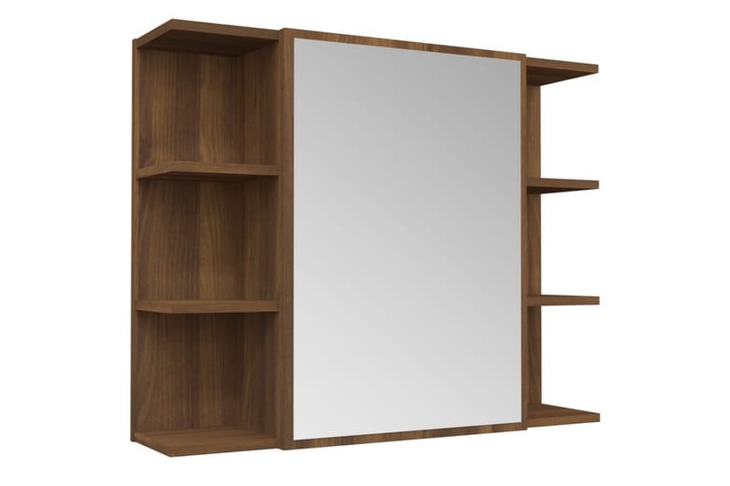beBasic Spegelskåp för badrum Brun ek 80x20,5x64 cm konstruerat trä - Badrumsskåp - Spegelskåp