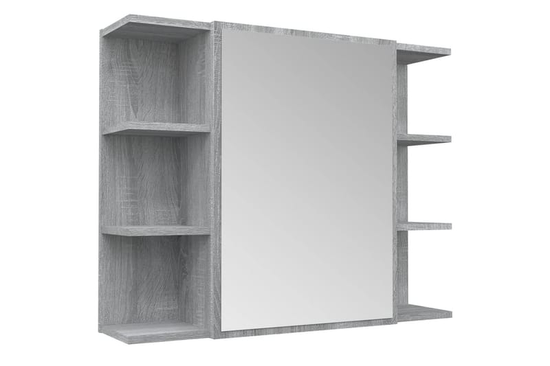 beBasic Spegelskåp för badrum Grå Sonoma 80x20,5x64 cm konstruerat trä - Badrumsskåp - Spegelskåp