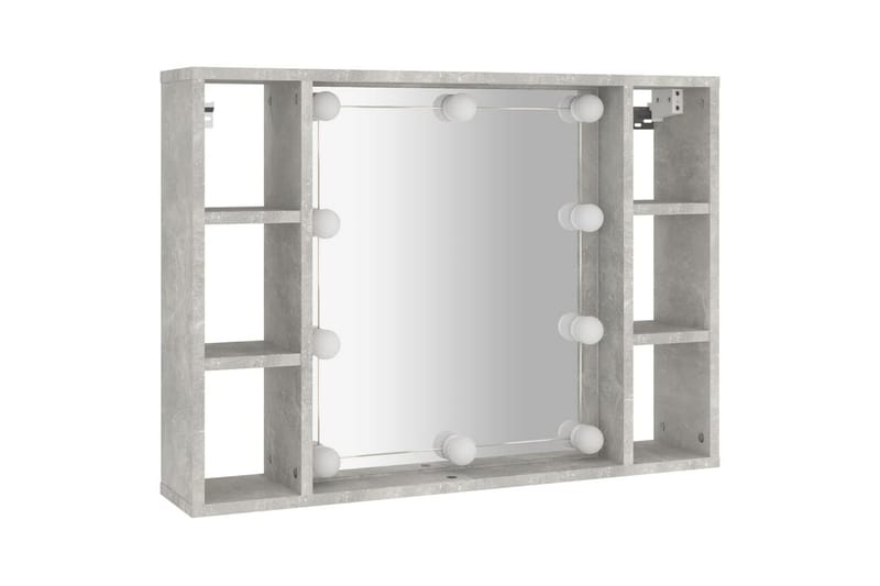 beBasic Spegelskåp med LED betonggrå 76x15x55 cm - Inredning & dekor - Speglar - Spegelmöbler - Spegelskåp