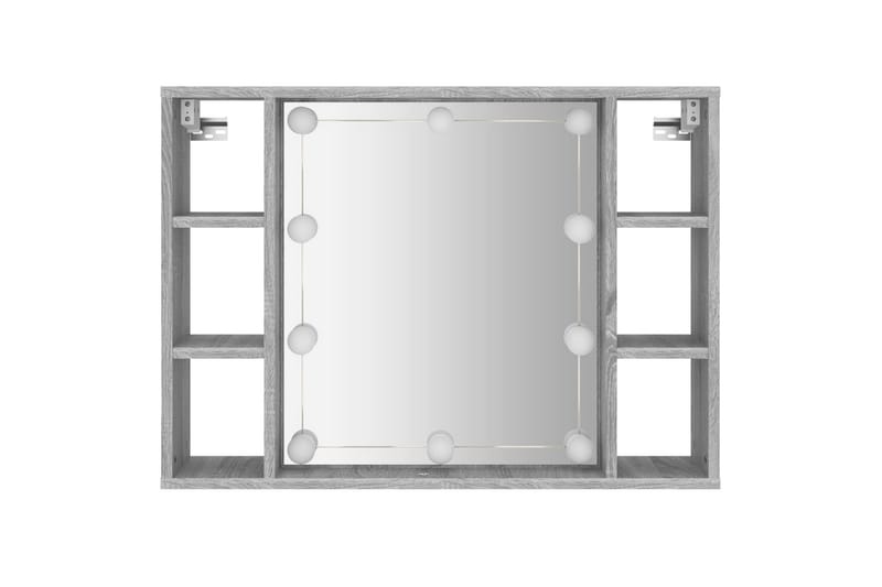 beBasic Spegelskåp med LED grå sonoma 76x15x55 cm - Badrumsskåp - Spegelskåp