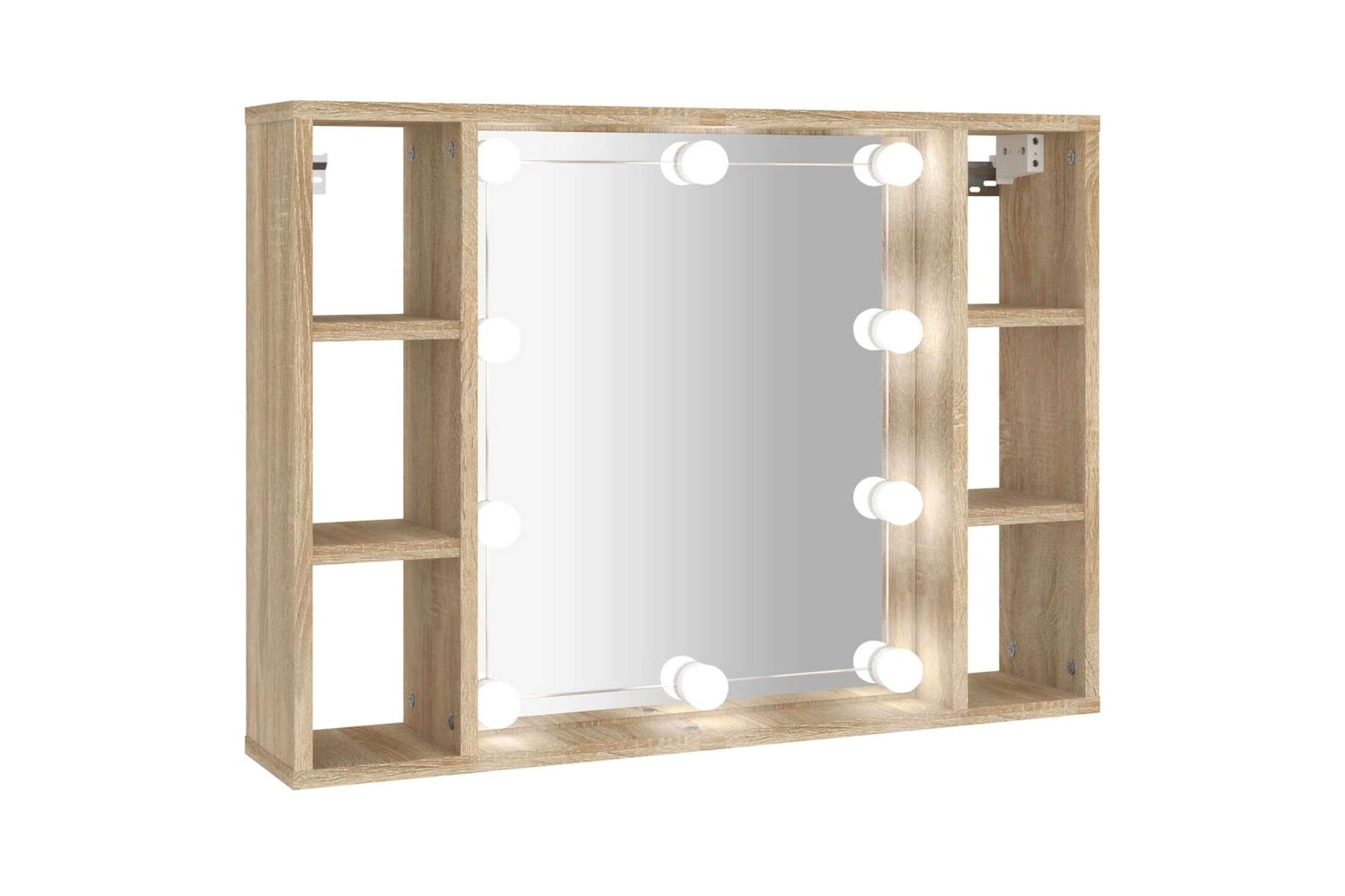 beBasic Spegelskåp med LED sonoma-ek 76x15x55 cm –