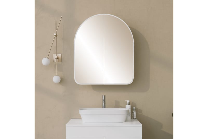 DIEKHOLZ Väggskåp med Spegel 45 cm Vit - Badrumsskåp - Spegelskåp