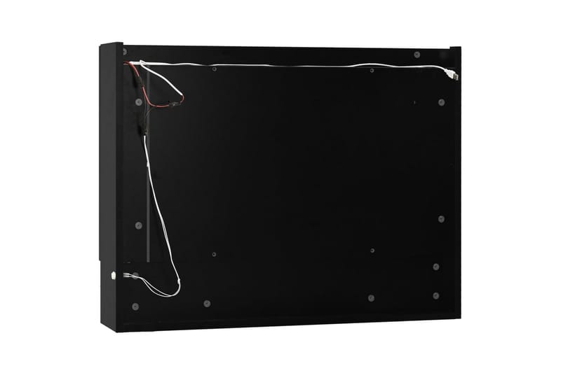 LED-Spegelskåp för badrum svart 80x15x60 cm MDF - Svart - Badrumsskåp - Spegelskåp - Badrumsskåp med belysning