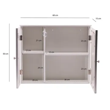 Morilo Badrumsskåp med spegel 60 cm Wienerflätning - Vit med silverfärgade handtag - Inredning & dekor - Speglar - Spegelmöbler - Spegelskåp
