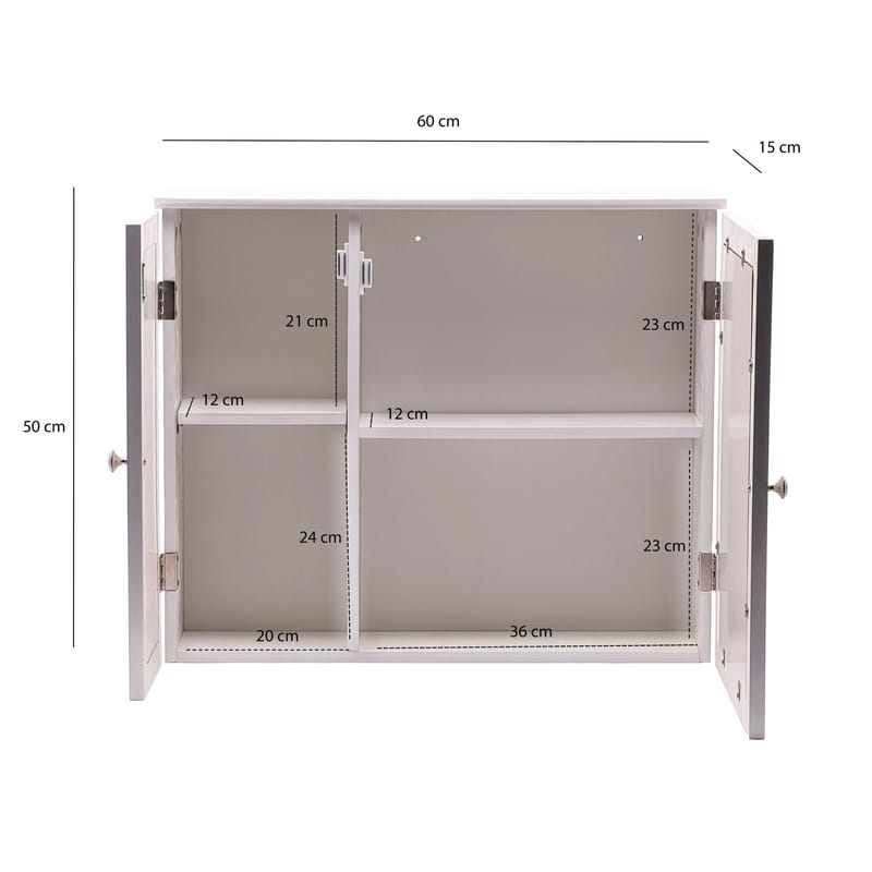 Morilo Badrumsskåp med spegel 60 cm Wienerflätning - Vit med silverfärgade handtag - Inredning & dekor - Speglar - Spegelmöbler - Spegelskåp