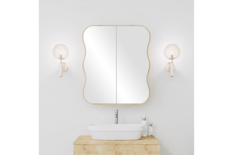 Najmin Väggskåp med Spegel 45 cm Ek - Badrumsskåp - Spegelskåp