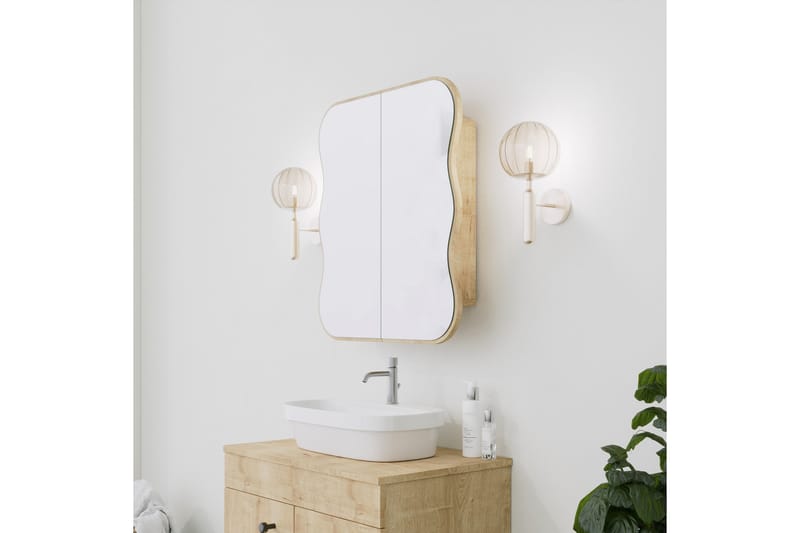 Najmin Väggskåp med Spegel 45 cm Ek - Badrumsskåp - Spegelskåp