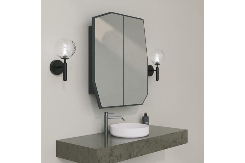 Patni Väggskåp med Spegel 45 cm Svart - Badrumsskåp - Spegelskåp
