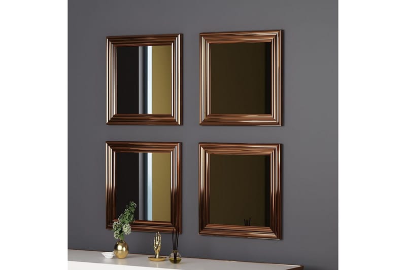 Spegelset (4 delar) Miyo Brons - Brons - Inredning & dekor - Speglar - Spegelmöbler - Spegelkub