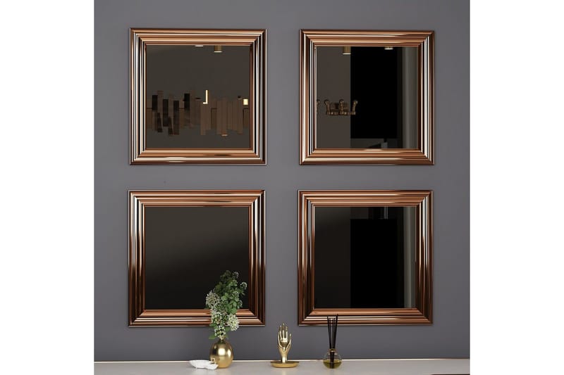 Spegelset (4 delar) Miyo Brons - Brons - Inredning & dekor - Speglar - Spegelmöbler - Spegelkub