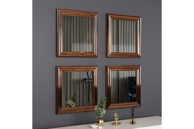 Spegelset (4 delar) Miyo Brons - Brons - Inredning & dekor - Speglar - Spegelmöbler - Spegelkub