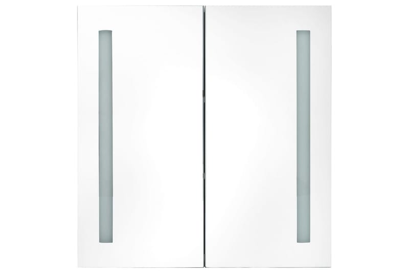 Badrumsskåp med spegel LED ek 62x14x60 cm - Brun - Badrumsskåp - Spegelskåp