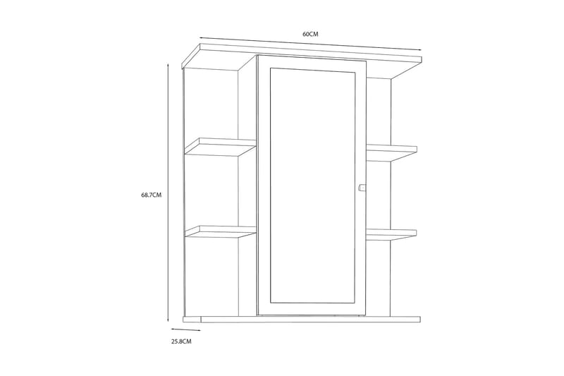 Elsassona Väggskåp 26x60 cm - Vit - Inredning & dekor - Speglar - Spegelmöbler - Spegelskåp