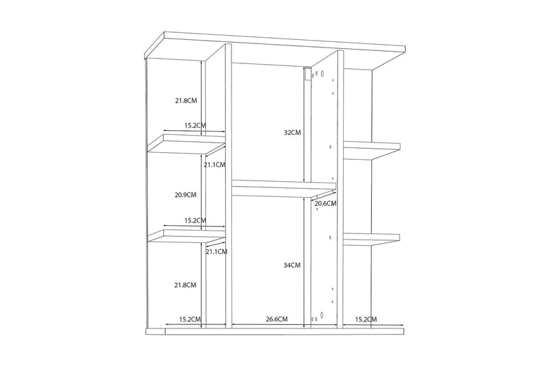 Elsassona Väggskåp 26x60 cm - Vit - Inredning & dekor - Speglar - Spegelmöbler - Spegelskåp