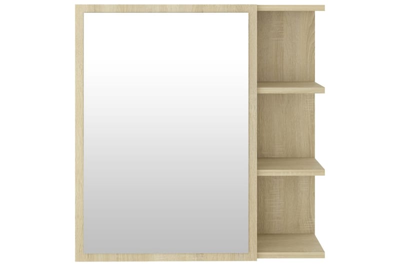 Spegelskåp för badrum sonoma-ek 62,5x20,5x64 cm spånskiva - Brun - Badrumsskåp - Spegelskåp