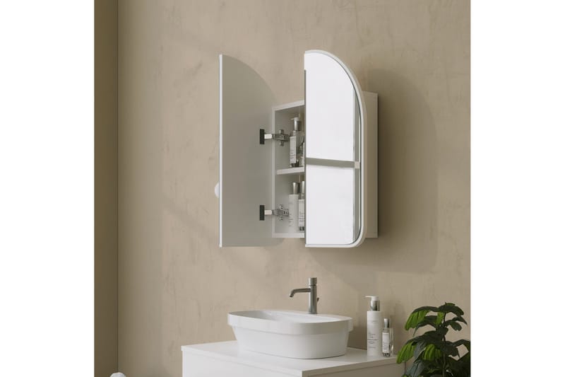 Heren Väggskåp med Spegel 45 cm - Vit - Inredning & dekor - Speglar - Spegelmöbler - Spegelskåp