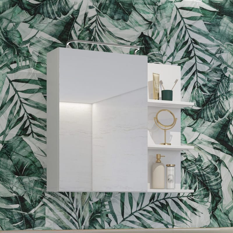 Spegelskåp Irvine 1 Dörr - Vit Blank - Inredning & dekor - Speglar - Spegelmöbler - Spegelskåp