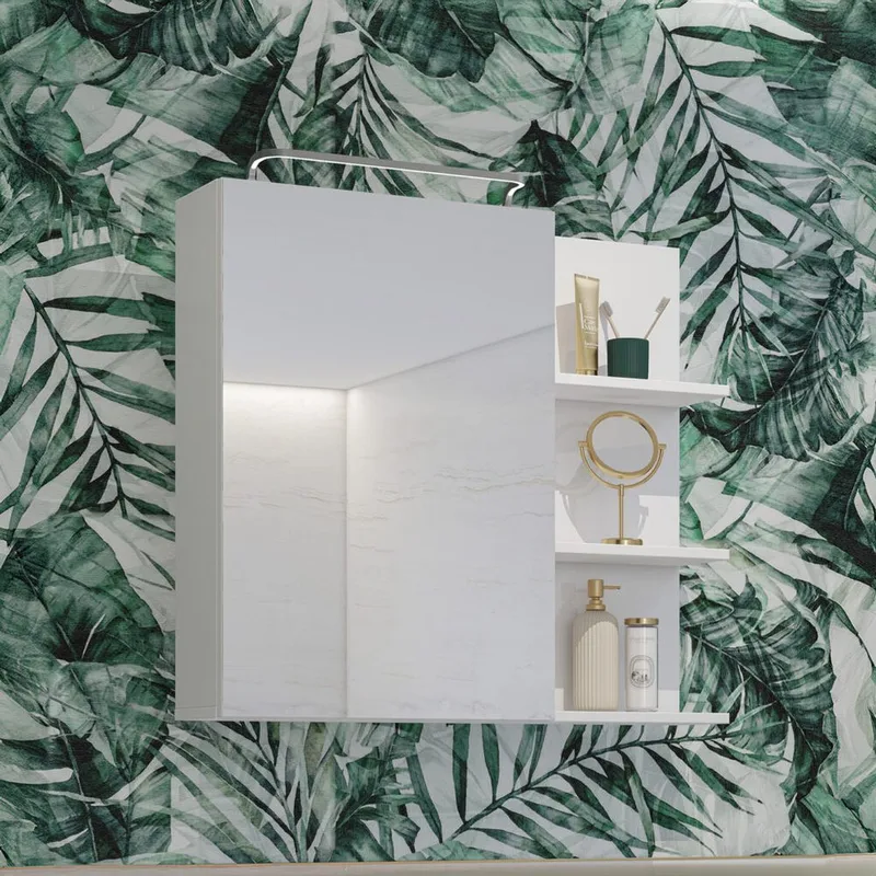 Spegelskåp Irvine 1 Dörr - Vit Blank - Inredning & dekor - Speglar - Spegelmöbler - Spegelskåp