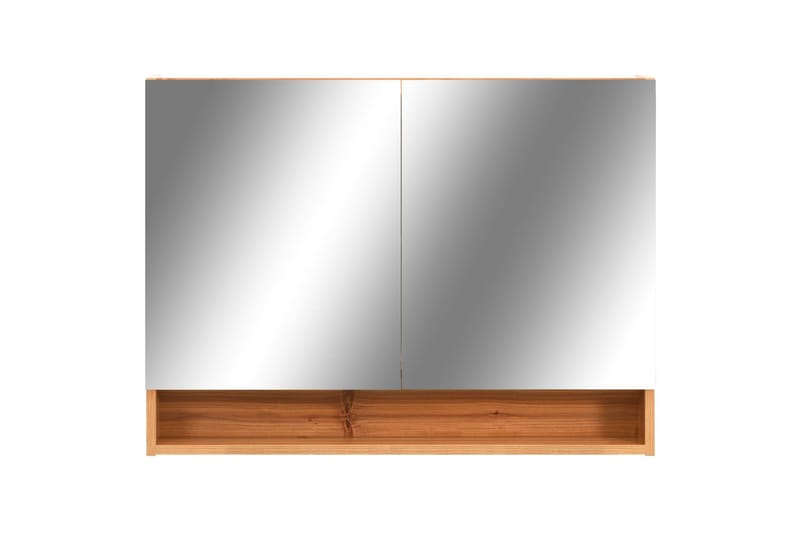 LED-Spegelskåp för badrum ek 80x15x60 cm MDF - Brun - Badrumsskåp - Spegelskåp