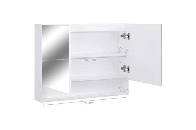 LED-Spegelskåp för badrum vit 80x15x60 cm MDF - Vit - Inredning & dekor - Speglar - Spegelmöbler - Spegelskåp